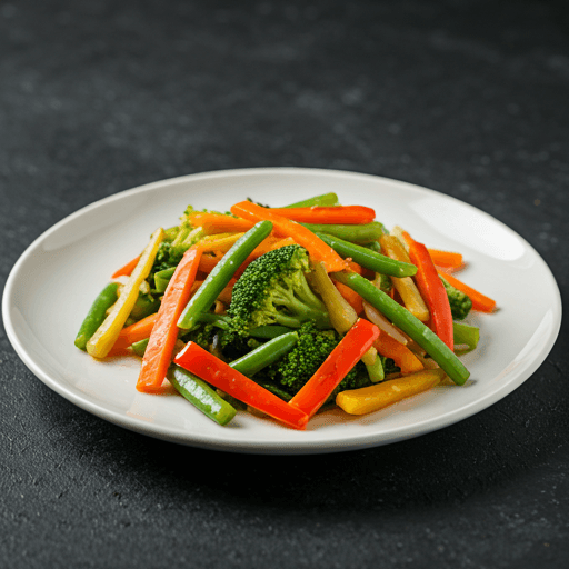 Fresh mixed vegetables stir-fried with garlic