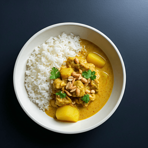 Mild and comforting curry with potatoes, carrots, and warming spices